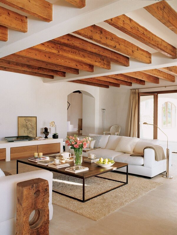 Beams in a wooden house