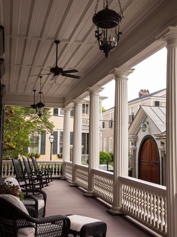 Balcony with columns