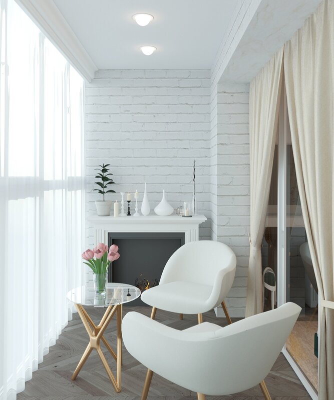 Balcony in white color