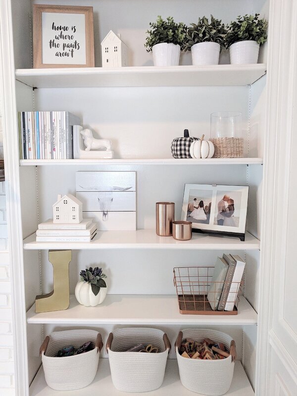 White shelves