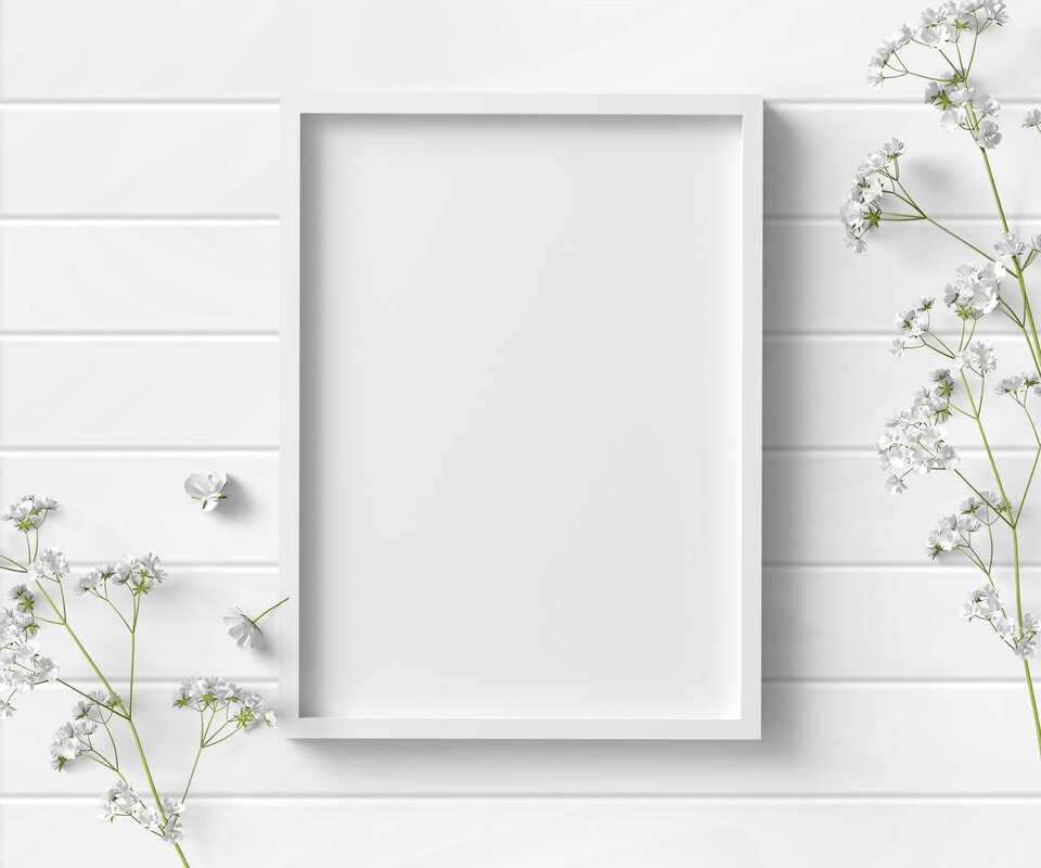 White frames on a white wall