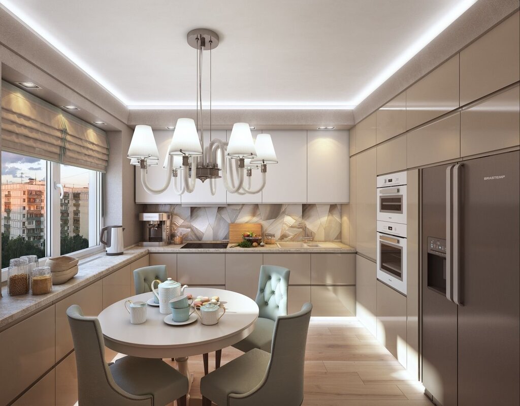 White beige kitchen