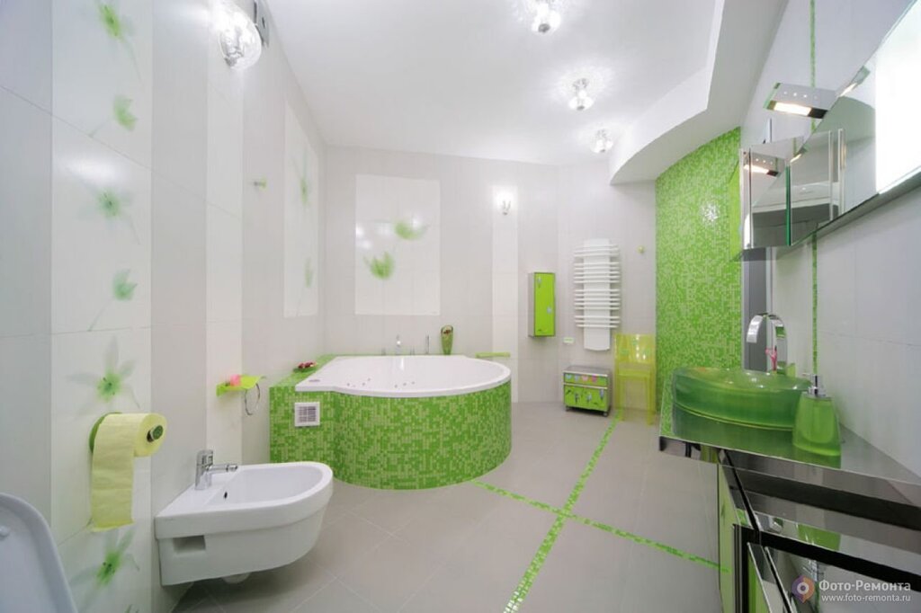 Бело зеленая ванна