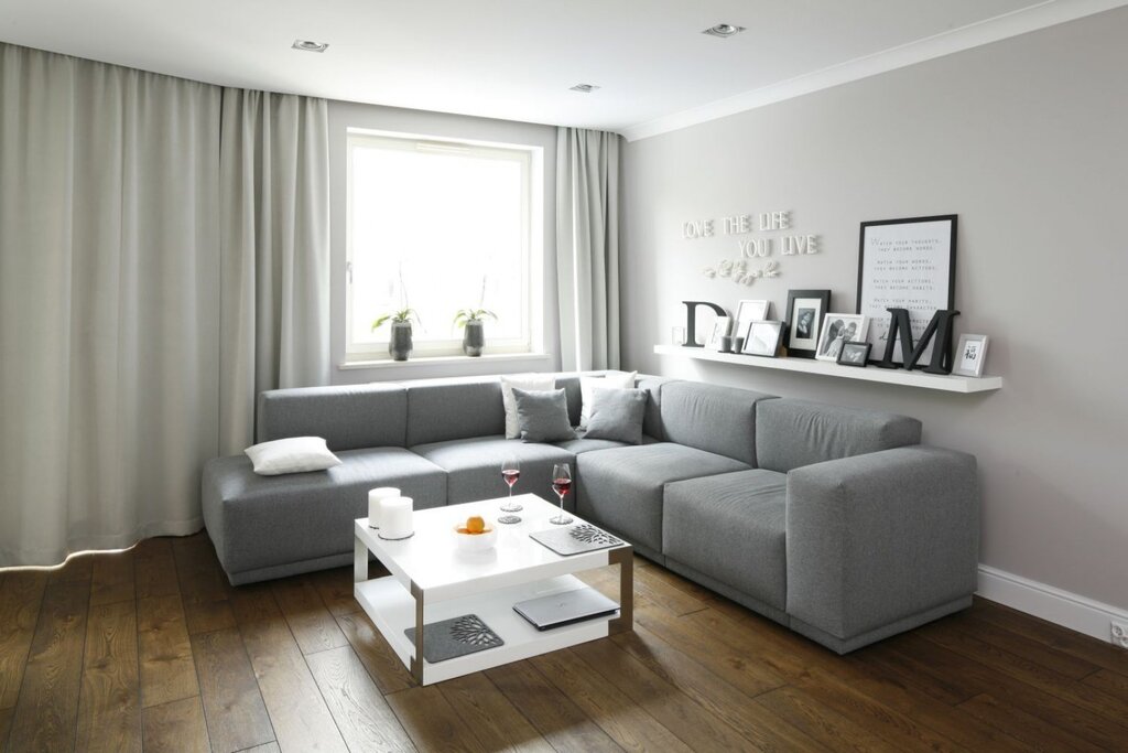 Large gray sofa