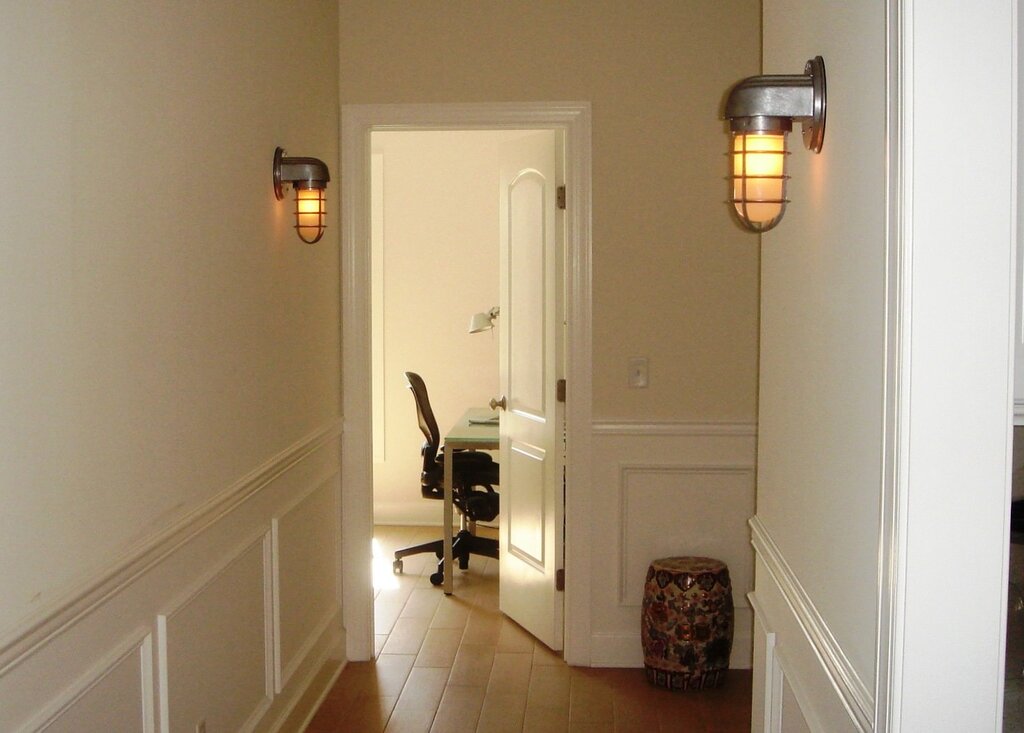 Sconce above the door