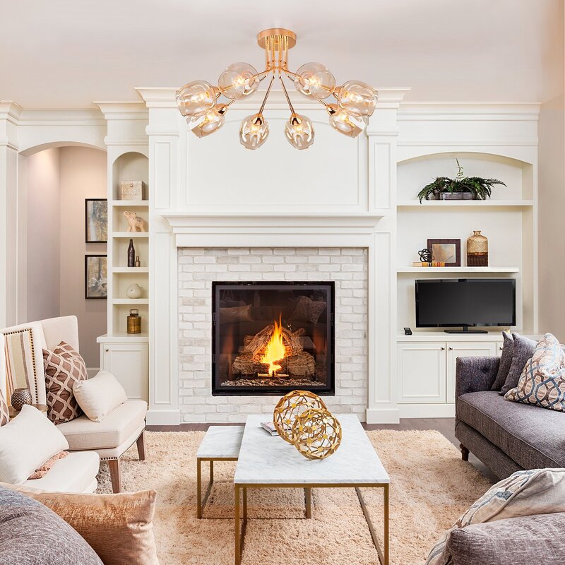 The clock above the fireplace in the interior