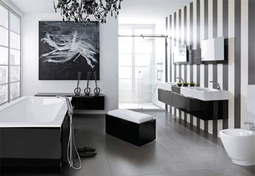 Black and white bathroom