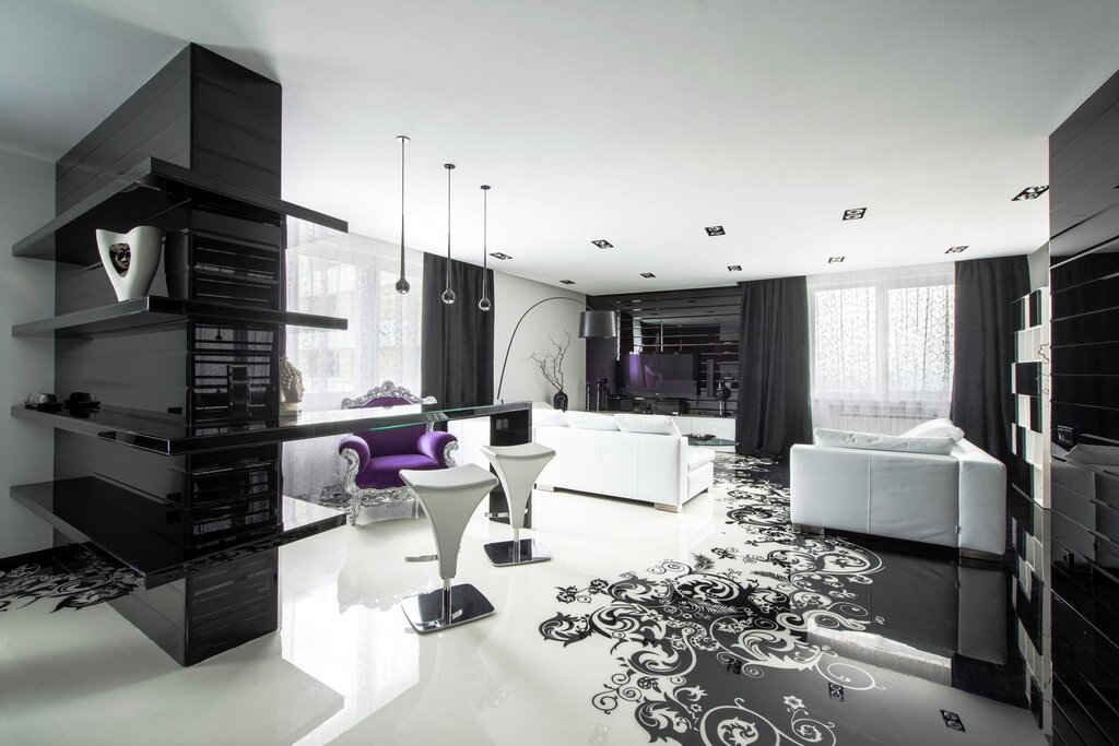 Black and white apartment design