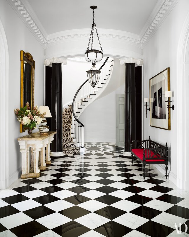 Black and white floor