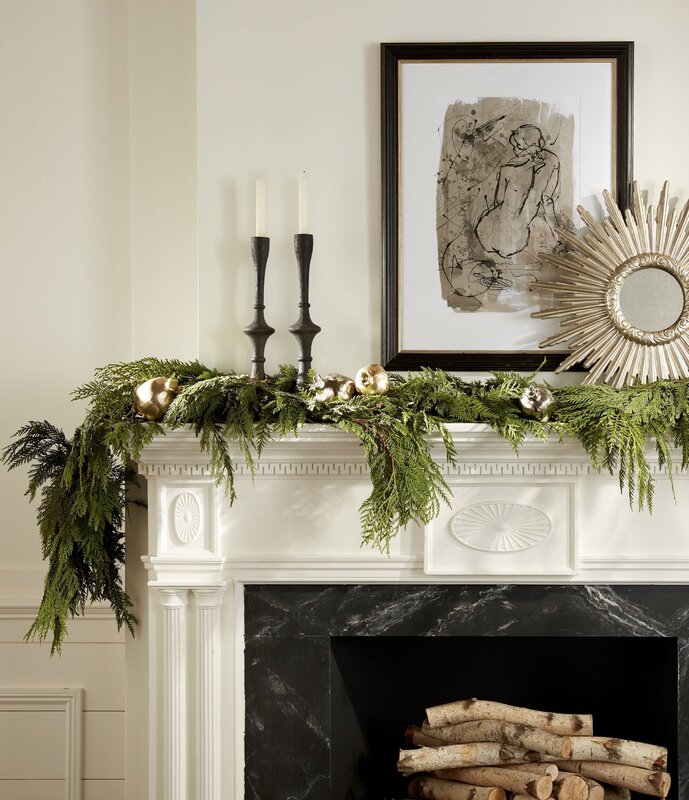 Decor on the fireplace in the interior