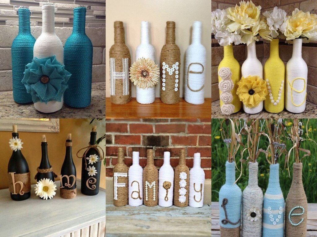 Декоративные бутылки для интерьера