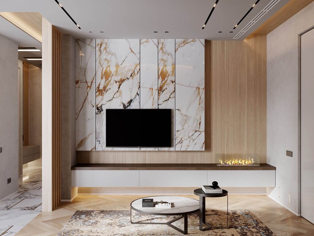 Decorative panels resembling marble