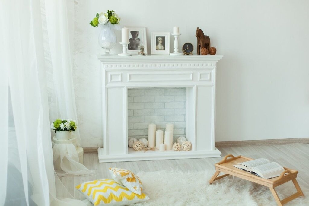 Decorative wooden fireplace