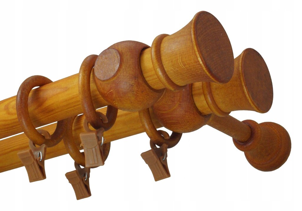 Wooden curtain rods