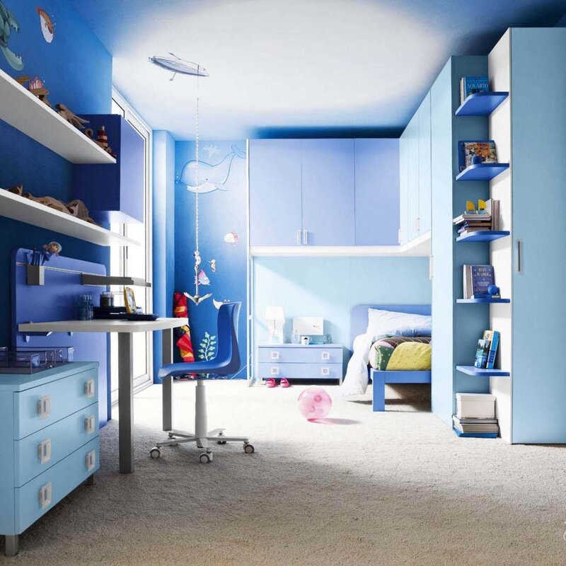 Детская комната в синих тонах
