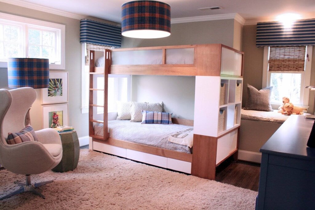 Детская спальня с двухъярусной кроватью