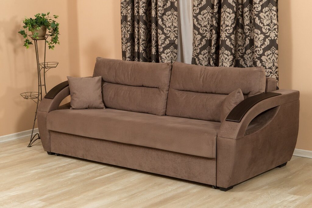 Coffee-colored sofa