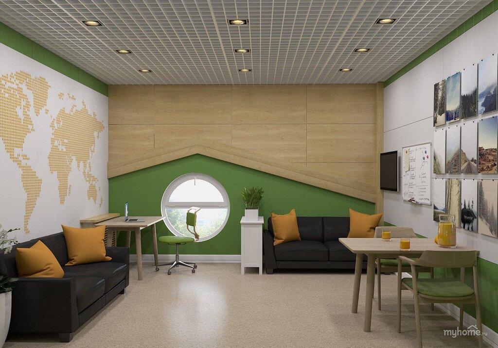 Дизайн комнаты отдыха в офисе