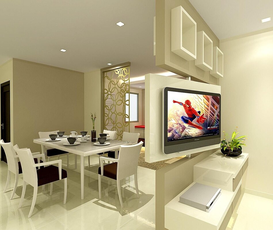 Дизайн кухни с телевизором