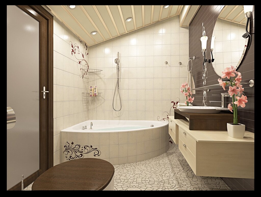Дизайн с угловой ванной