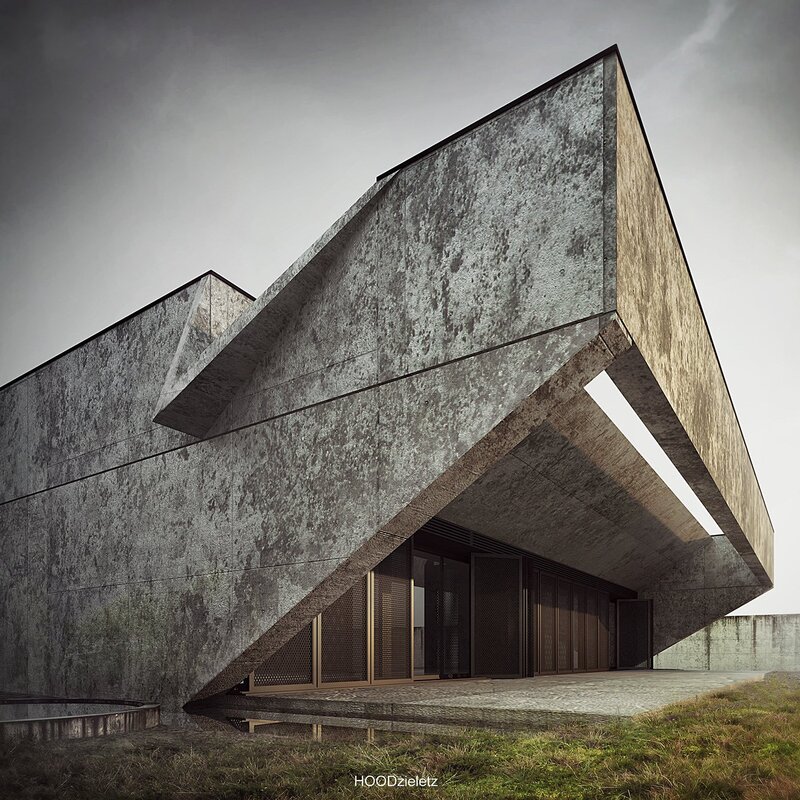 A house in the brutalist style