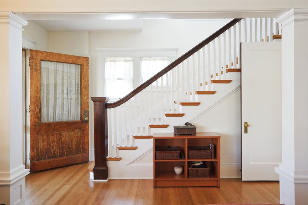 The door under the stairs in a private house