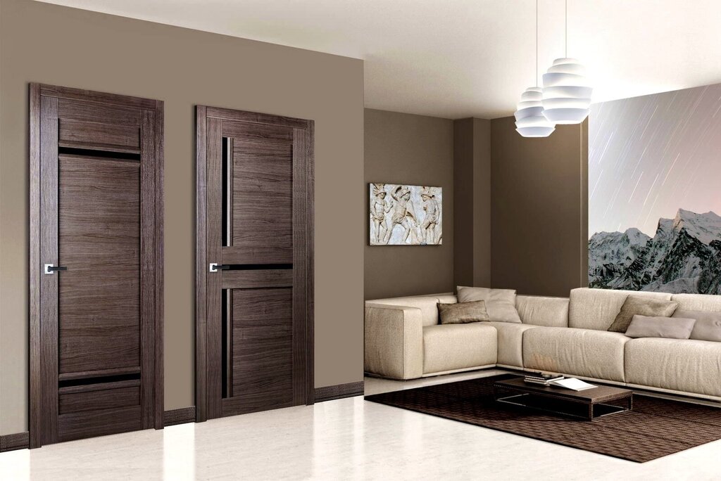 Doors in cappuccino color in the interior