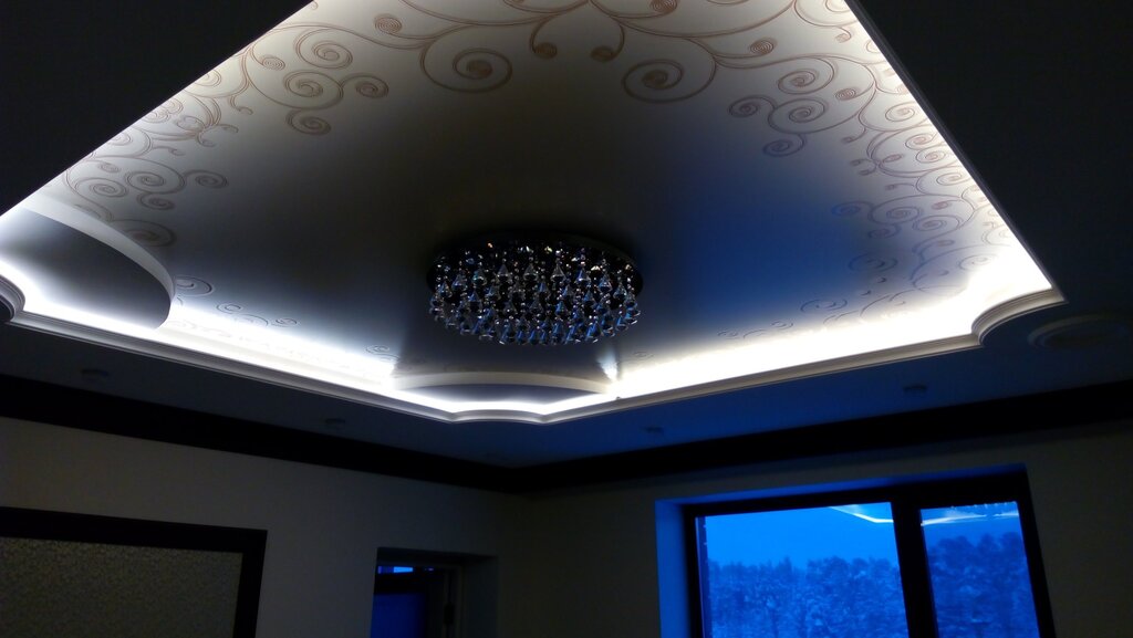 Двухъярусный потолок с подсветкой