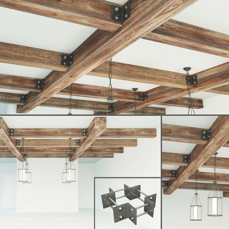 False ceiling beams made of wood