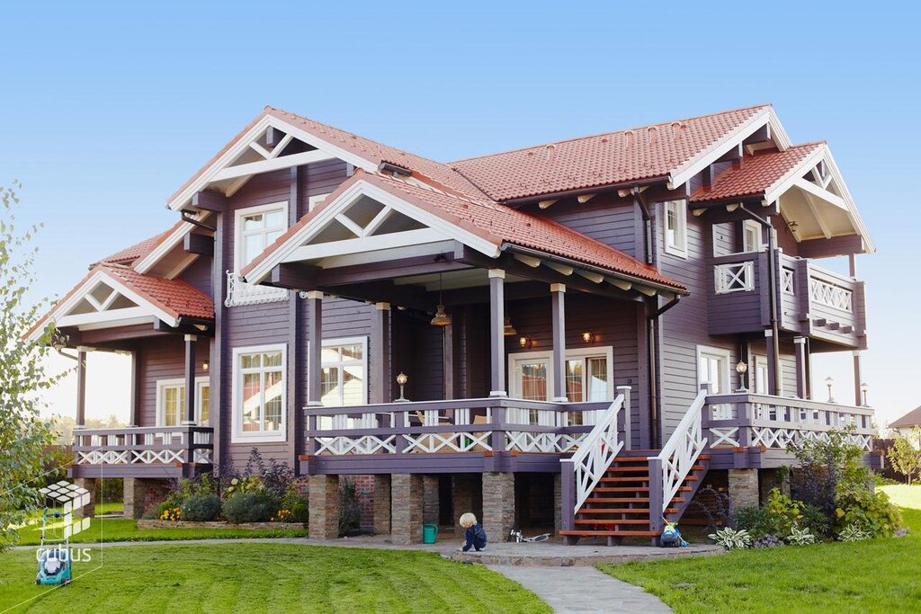 Facades of wooden houses