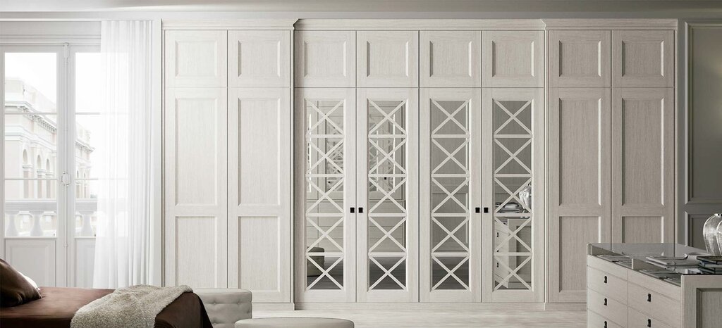 Cabinet doors for hinged wardrobes