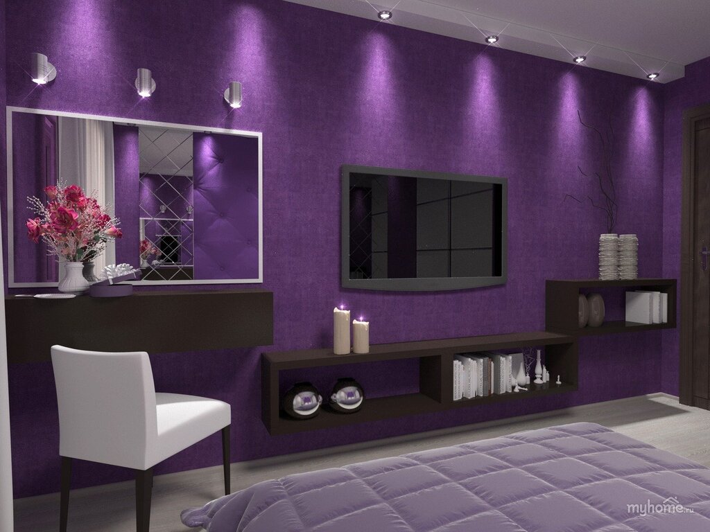 Фиолетовая мебель в интерьере 34 фото
