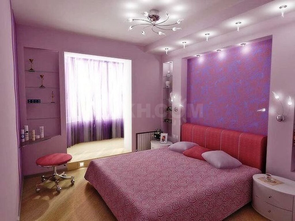 Фиолетовые обои для стен в спальню 33 фото