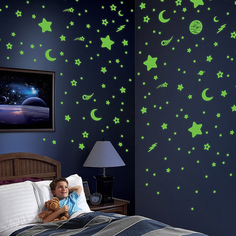 Phosphorescent stickers on the ceiling