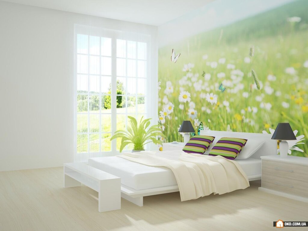 Wall murals for the bedroom that increase space