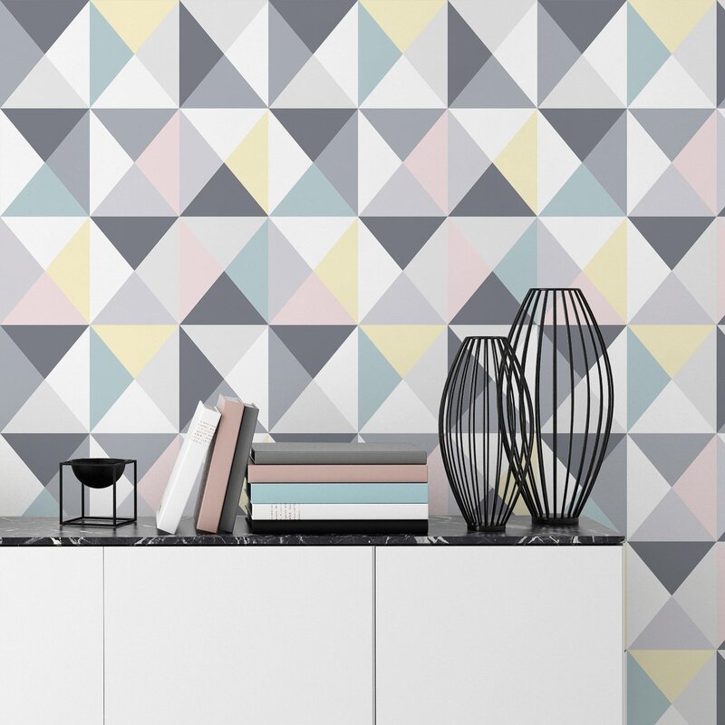 Geometric photo wallpaper on the wall