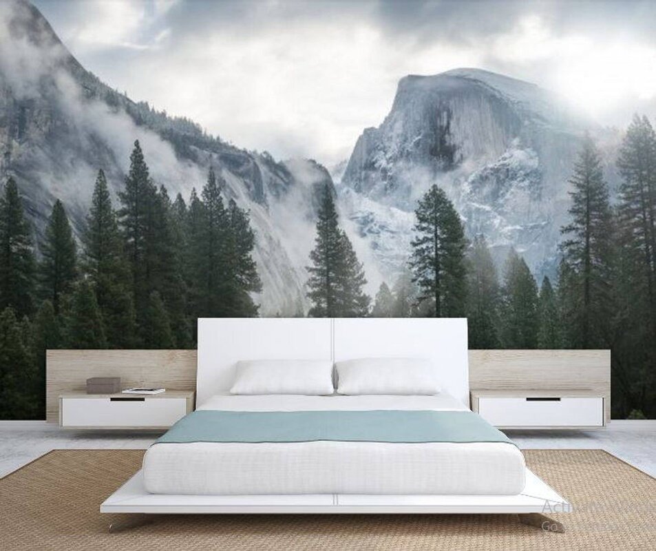 Wall murals of mountains for the bedroom