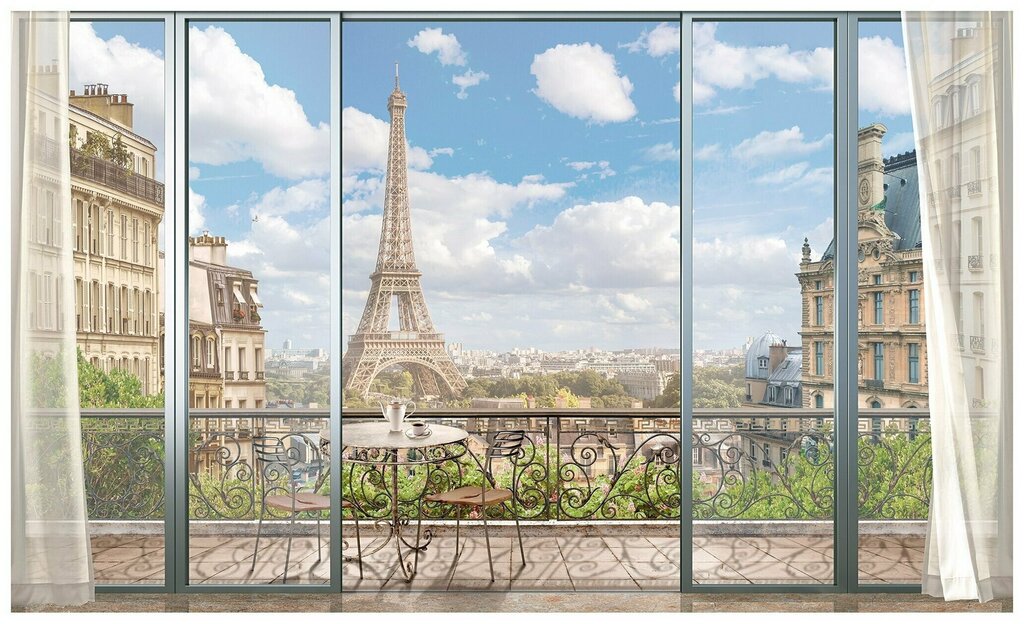 Фотообои окно в Париж