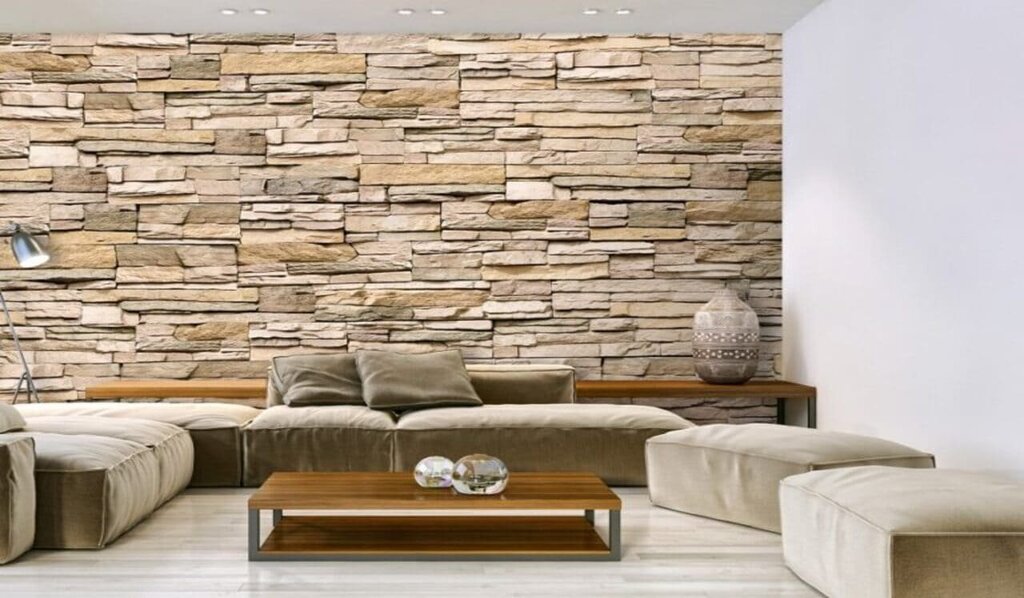 Photo wallpaper with a stone pattern