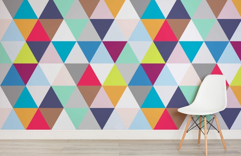 Photo wallpaper with a geometric pattern