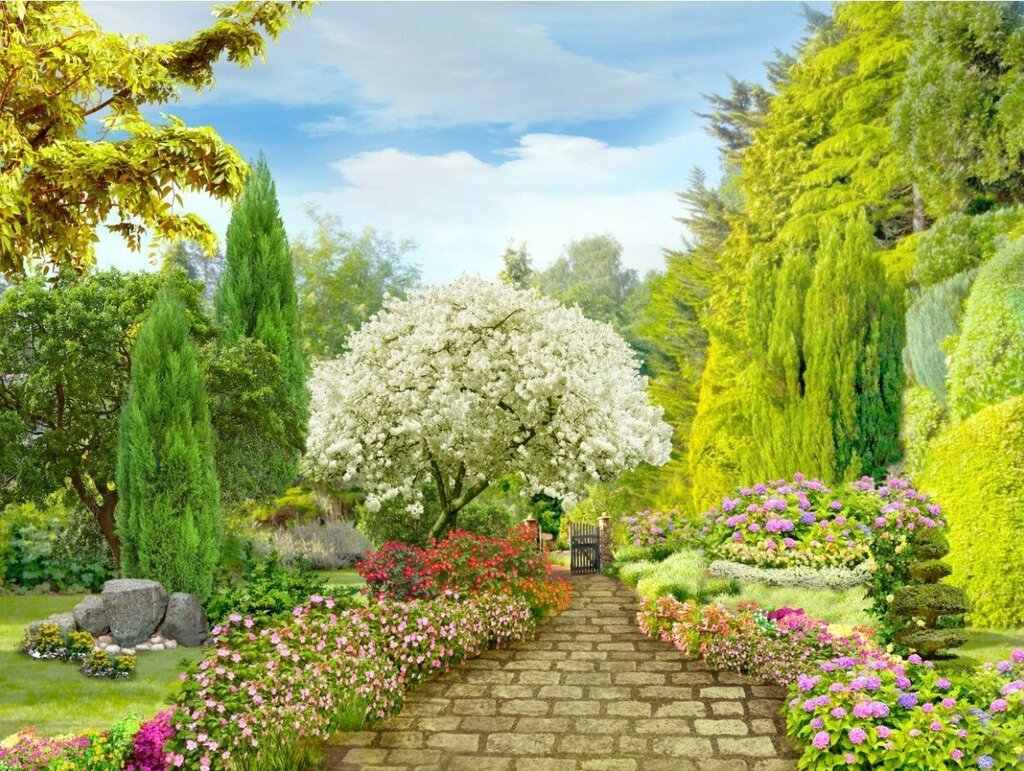 Фотообои цветущий сад