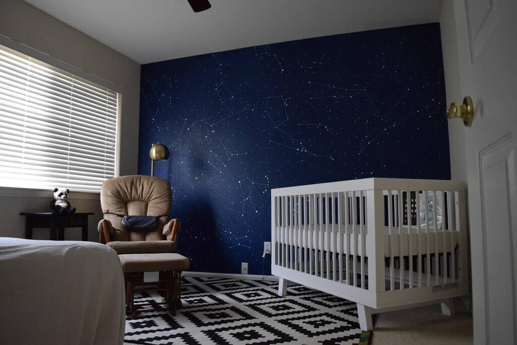 Photo wallpaper starry sky on the wall