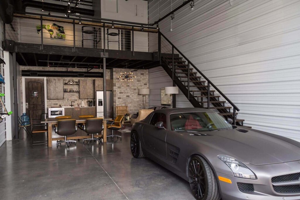 Garage in the interior of the house