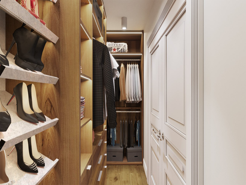 Walk-in closet in the hallway