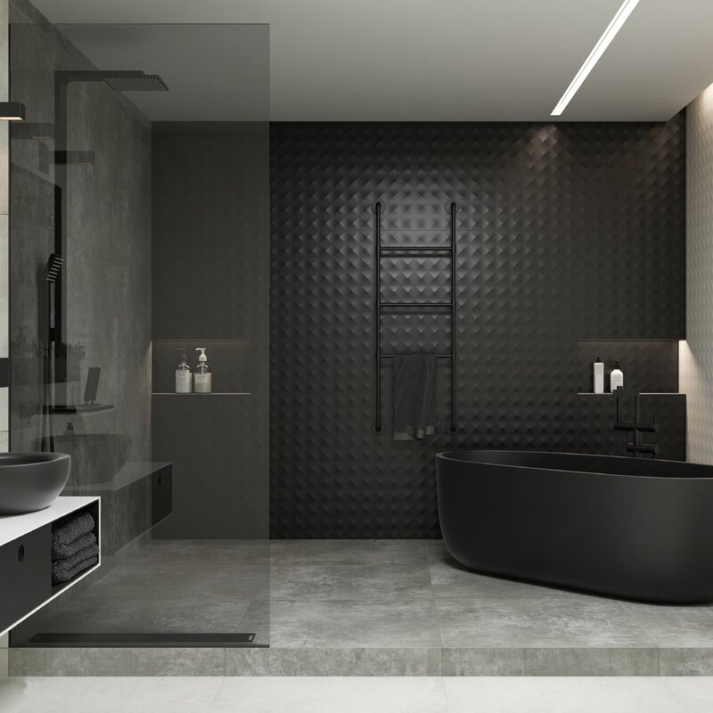 Graphite bathroom