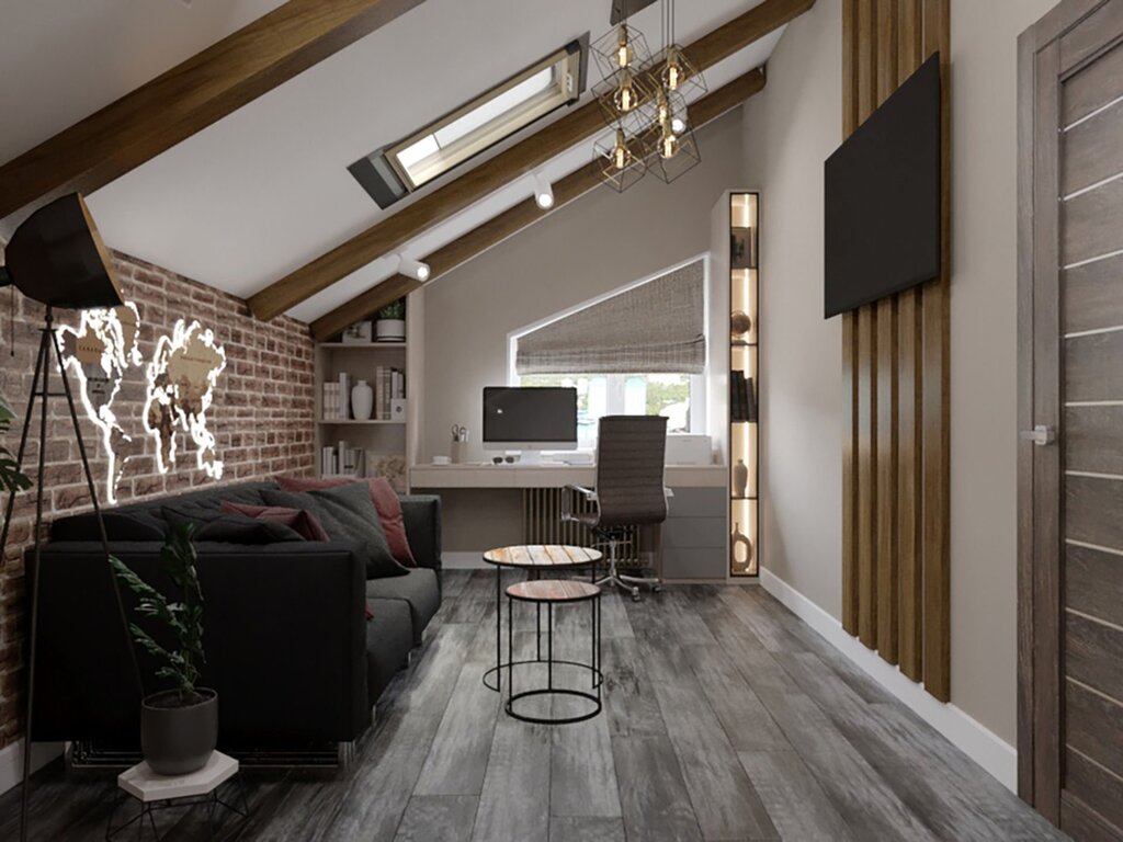 The interior of the attic floor in a private house