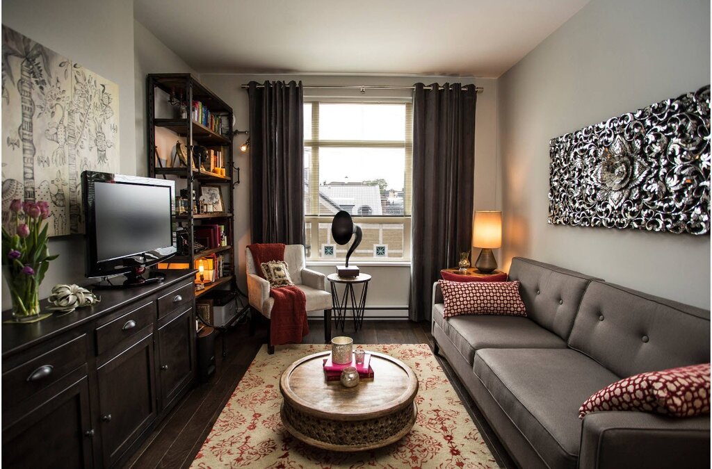 The interior of a small living room