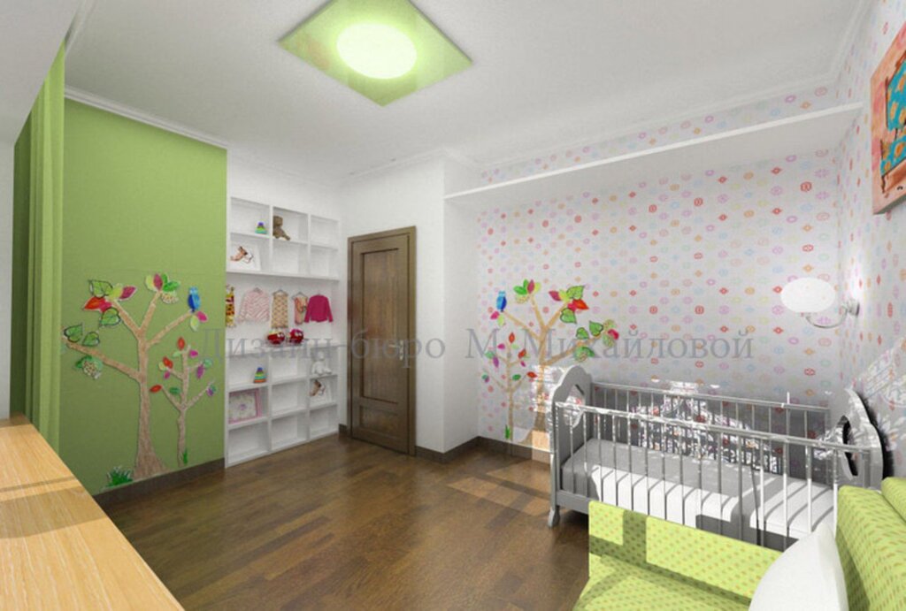 The interior of a one-room apartment with a child 15 фото