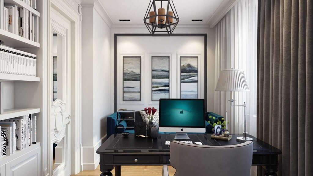 The interior of the study in the apartment