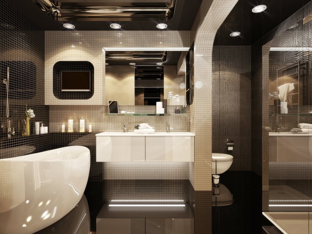 Bathroom interiors in an apartment